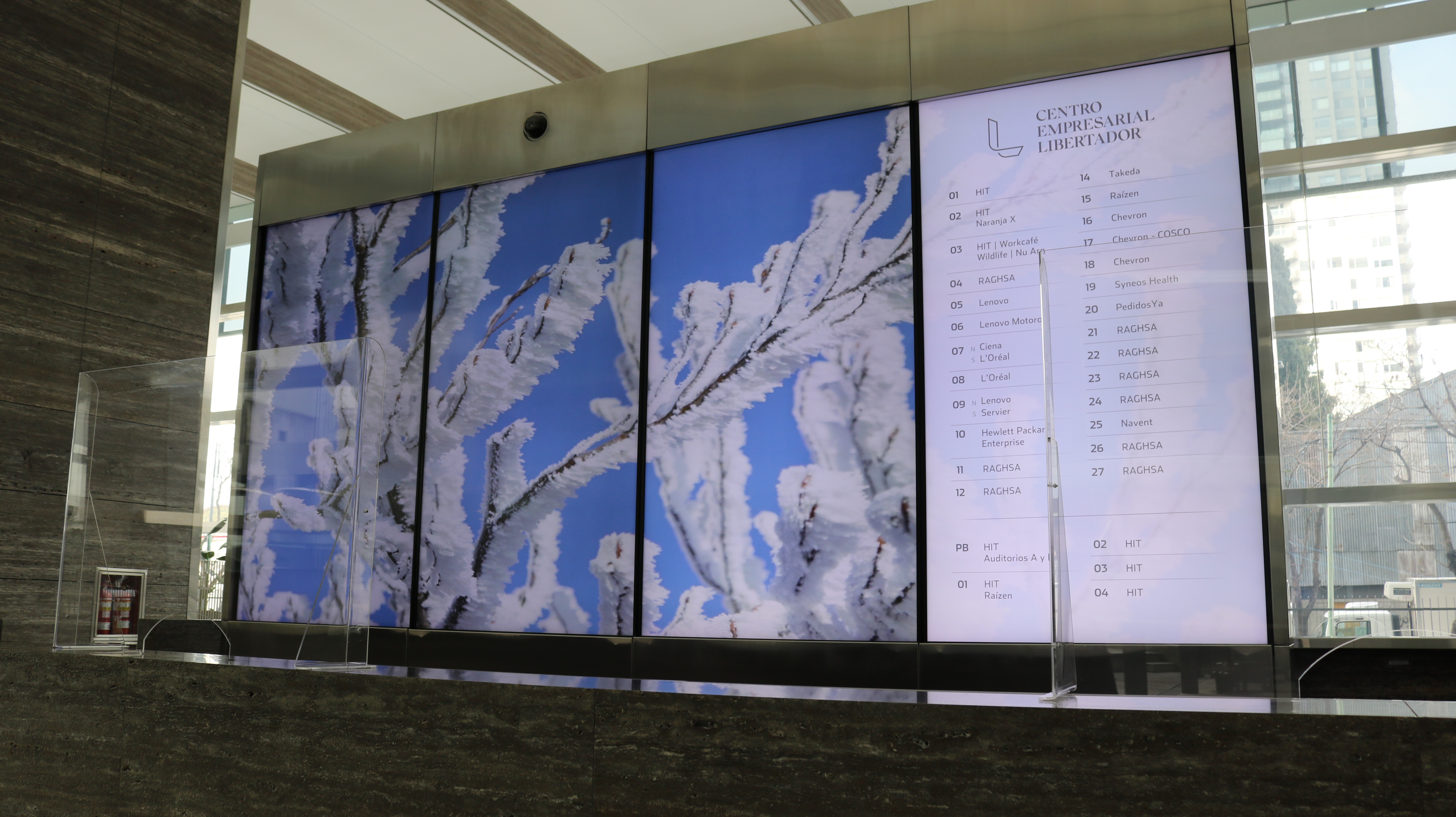 The software system was designed to align with the building's brand identity, created by a prestigious design studio.